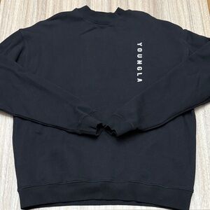 YoungLA Eternal Crewneck Parallel Size Small in all black with white writing